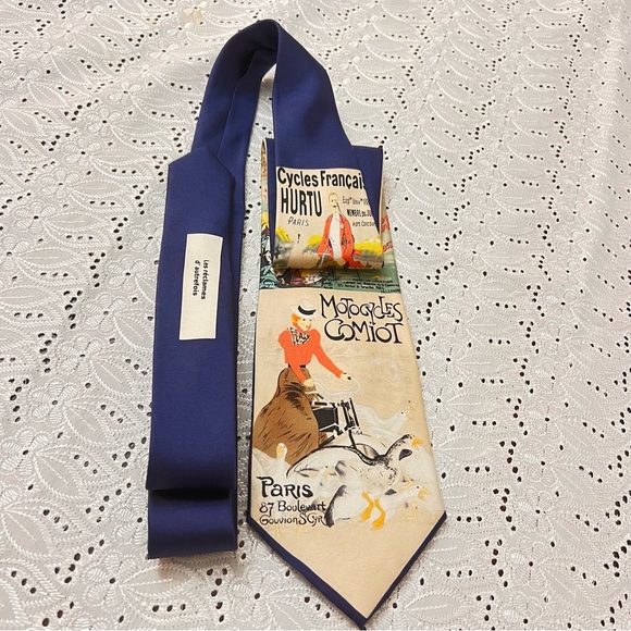 REFLETS D’Art Vintage Parisian Print Tie - Picture 6 of 6